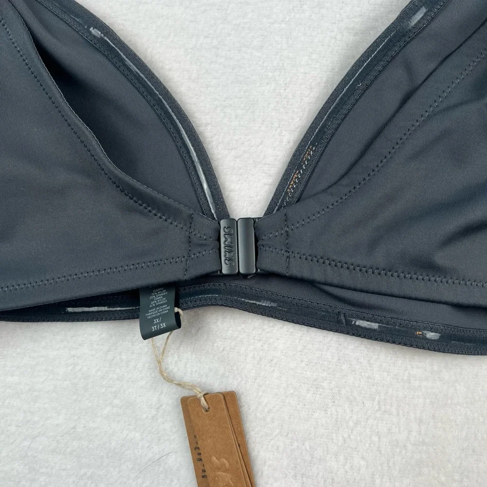 SKIMS Sculpting Swim Off Shoulder Top 3X Gunmetal NWT